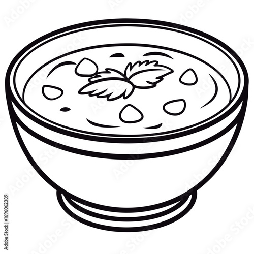 Yummy soup in a bowl.