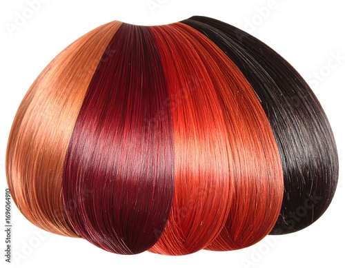 Vibrant multi-colored hair strands