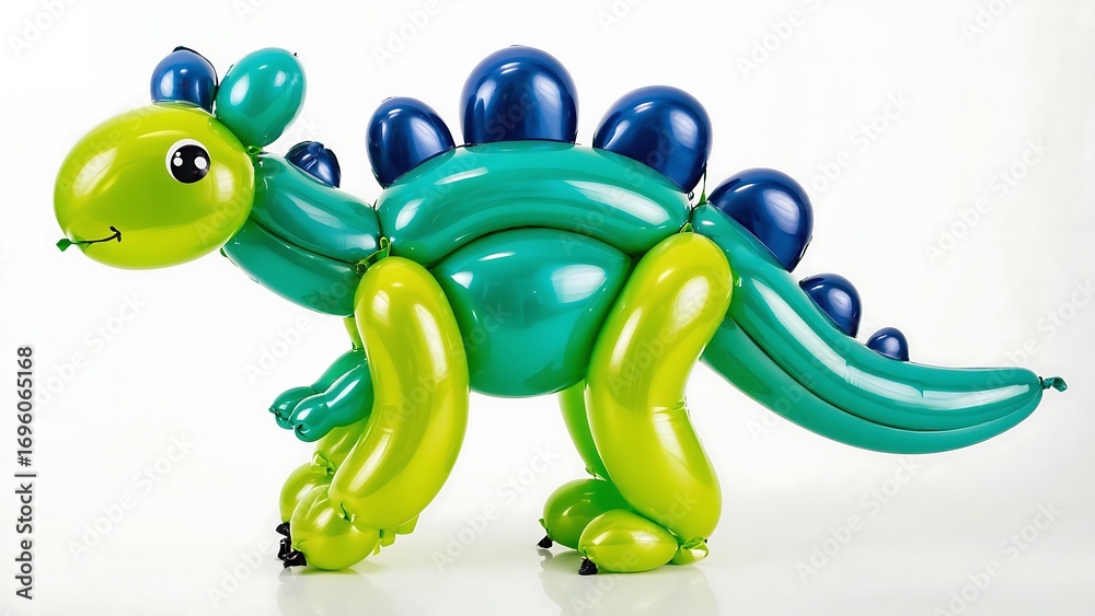 Naklejka premium Green balloon dinosaur sculpture