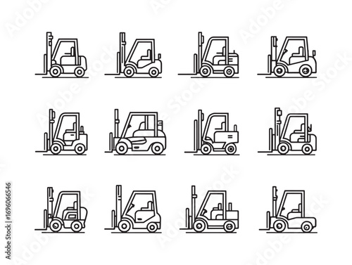 Forklift ultra minimalist line art design