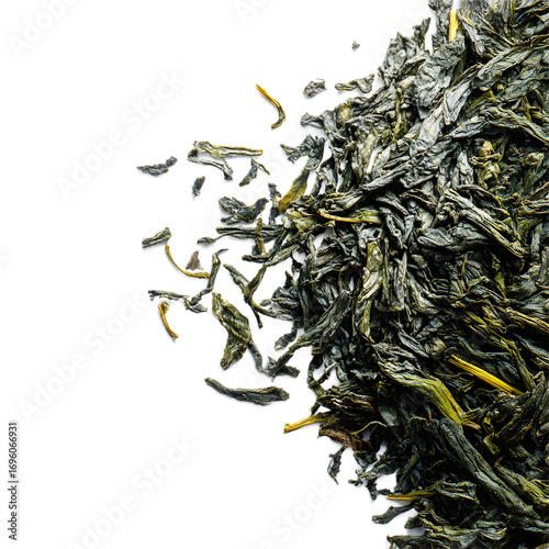 Leaf Green Tea isolated on a transparent background.