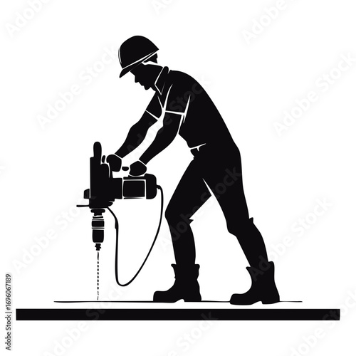 Man with pneumatic drill