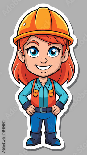 Vector illustration of a Smiling female construction worker.