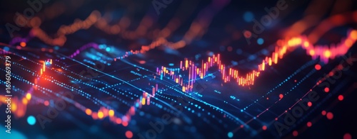 Colorful Financial Data Visualization Showing Stock Market Trends With Vibran...