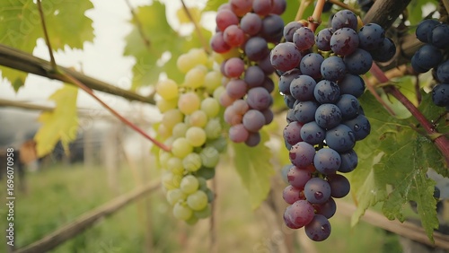 Wallpaper Mural Ripe grape clusters on vine Torontodigital.ca
