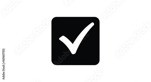 a simple black rectangle with white checkmark inside it