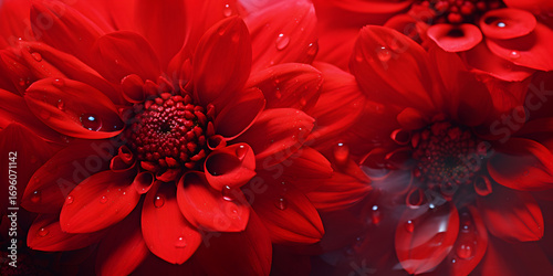 Abstract floral background with red flowers 