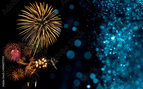 Fireworks with Abstract bokeh background