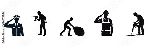 Silhouettes of Construction Workers