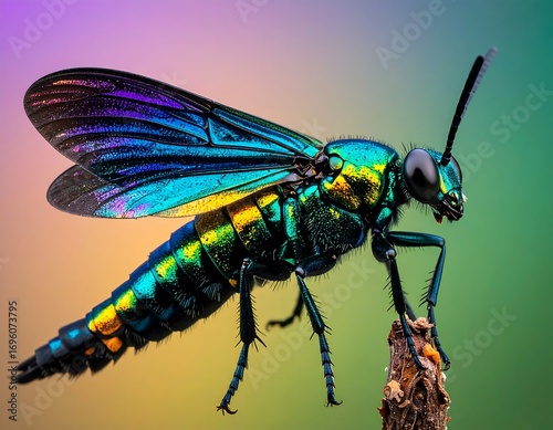 Vibrant insect, iridescent colors