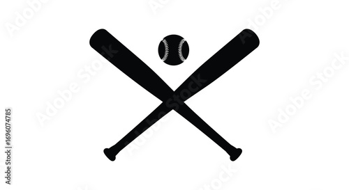 a baseball above two crossed bats forming an x