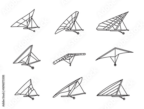 Hang Glider Soaring Through Mountain Winds Illustration