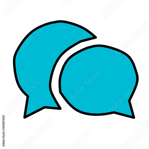 Two Overlapping Chat Bubbles Icon Vector Isolated