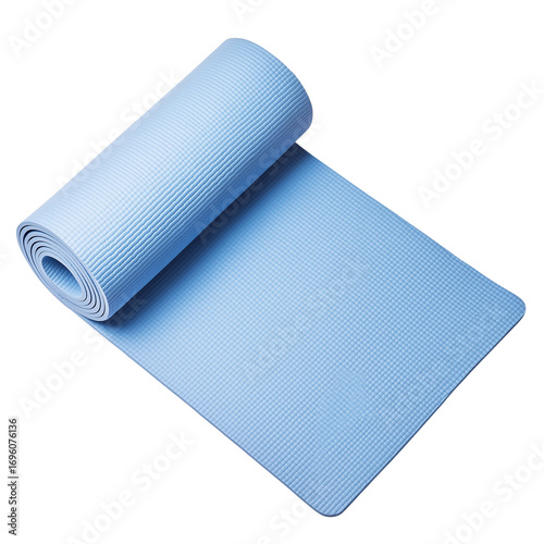 Gym exercise mat isolated on transparent background
