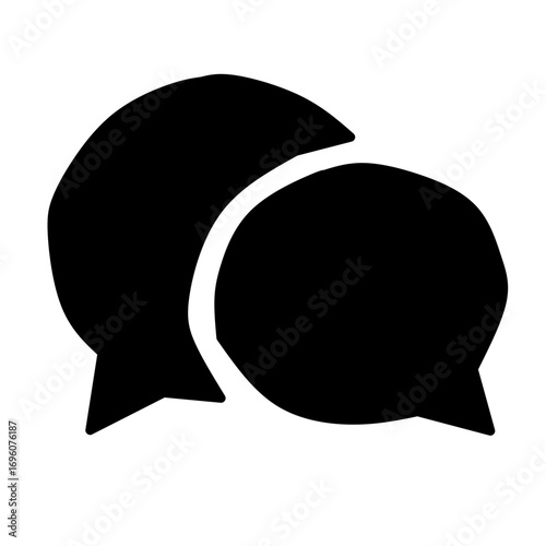 Two Overlapping Chat Bubbles Icon Vector Isolated
