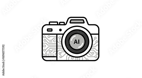 AI Vision Icon – Flat Design Artificial Intelligence Camera Recognition