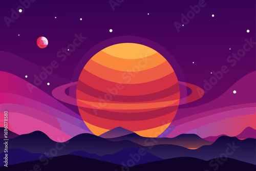 Galactic Sunset Illustration