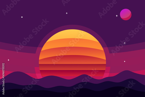 Galactic Sunset Background