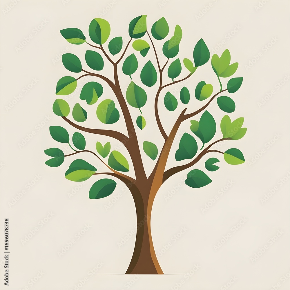 Obraz premium Vector Tree Silhouette Flat Icon for Eco-Friendly Projects