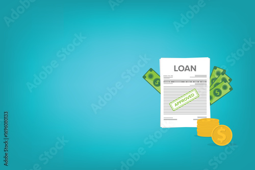 Finance management. Loan agreement. Mortgage money credit. Loan disbursement, quick loan service, easy credit.	