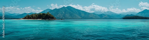 Stunning Turquoise Waters and Mountainous Landscape in an Idyllic Coastal Reg...