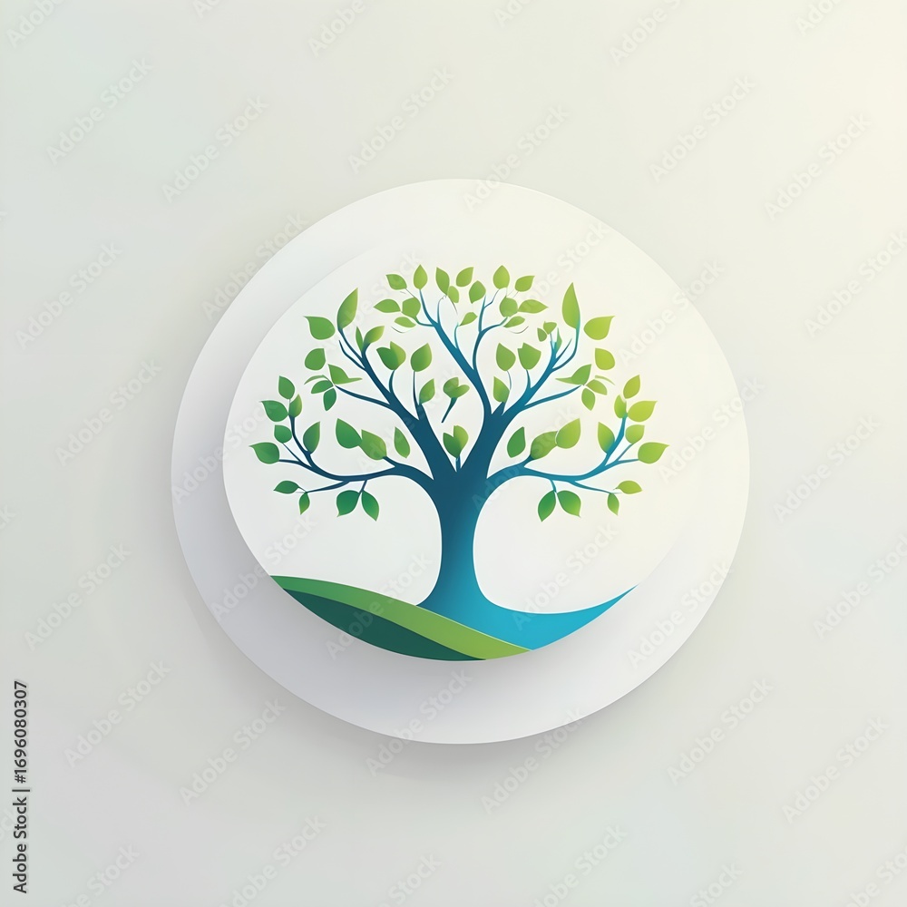 Obraz premium Minimalist Tree Outline Vector for Apps and Websites