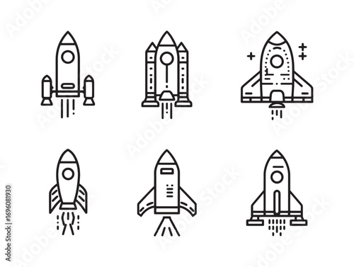 Jetpack line art icons creative design