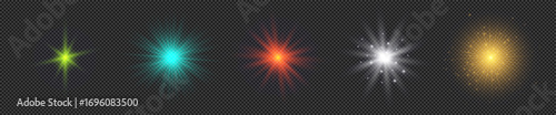 Set of light effects of lens flares