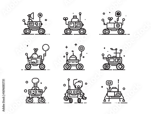 Lunar rover space exploration vehicle illustration