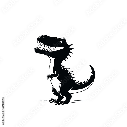 Carnotaurus. Carnotaurus simple black and white line art vector logo