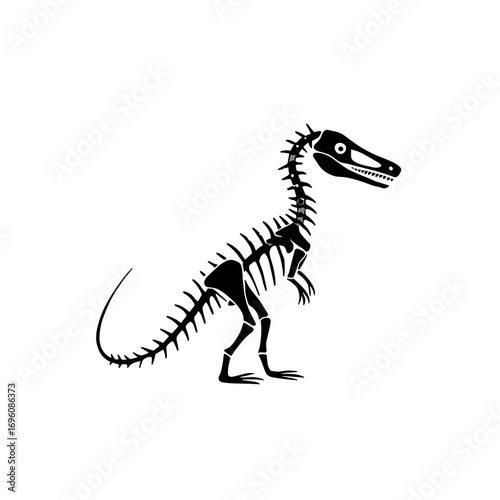 Baryonyx. Baryonyx simple black and white line art vector logo