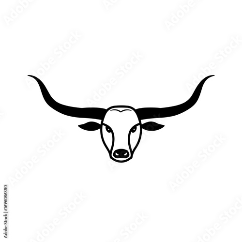 cattle. cattle simple black and white line art vector logo