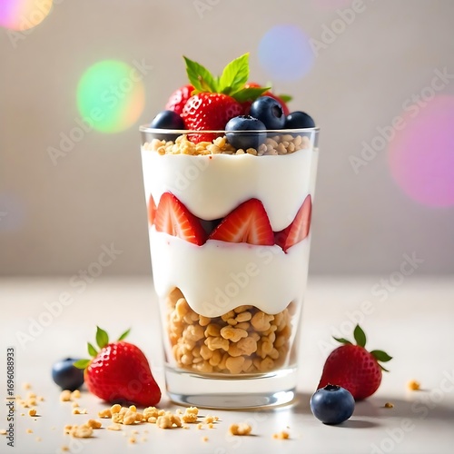 Wallpaper Mural Healthy layered yogurt with berries high resolution image Torontodigital.ca