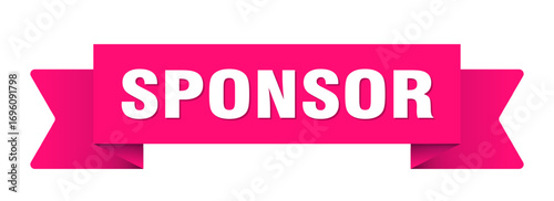 sponsor ribbon isolated on transparent background. sponsor ribbon