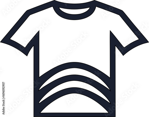Men’s T-shirt outline vector illustration, ideal for apparel design, boutique branding, clothing logos, and online fashion store graphics.