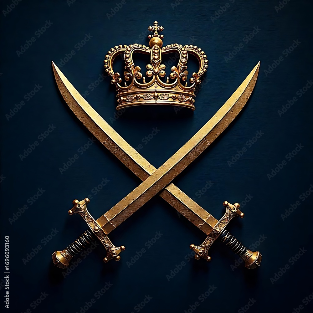 custom made wallpaper toronto digitalRoyal crown with two crossed sabers high resolution image