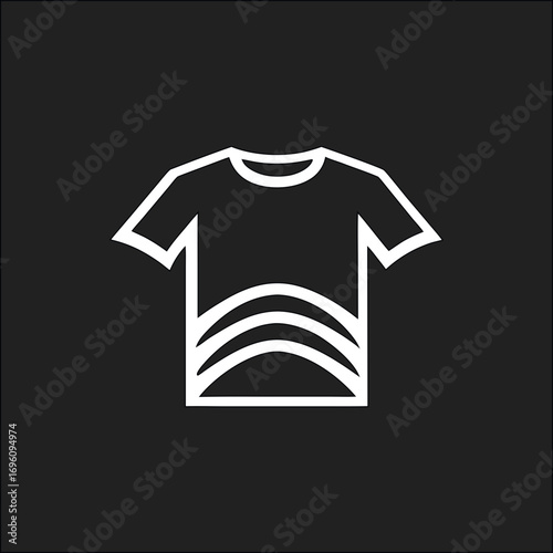 Minimal men’s T-shirt silhouette vector design on black, ideal for boutique branding, fashion ads, and online clothing store graphics.
