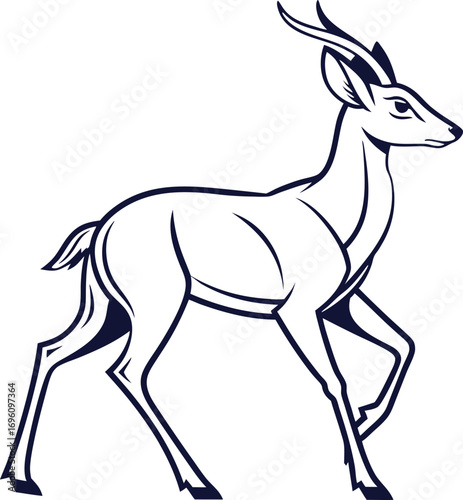 flat vector of deer wildlife logo icon minimal simple design