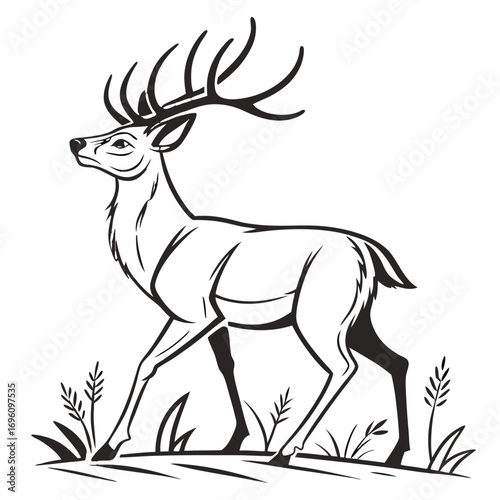 flat vector of stylized deer icon minimal clean modern design