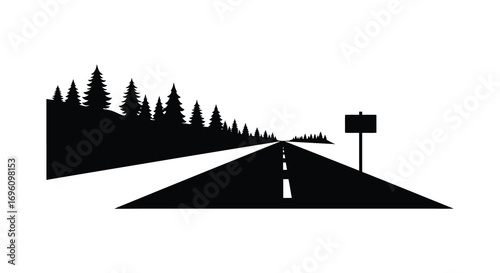 a quiet road stretches into distant hills under night sky