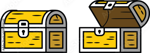 Unlock hidden treasures with these vibrant chests perfect for adventure games or creative projects