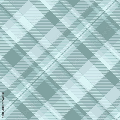 Elegant plaid pattern in muted teal and light blue hues. Ideal for backgrounds, textiles, or sophisticated designs. A timeless, versatile texture.