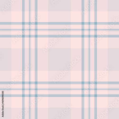 Soft plaid pattern in pastel pink and blue. A seamless checkered design for backgrounds, textiles, or web design, evokes warmth and calm.