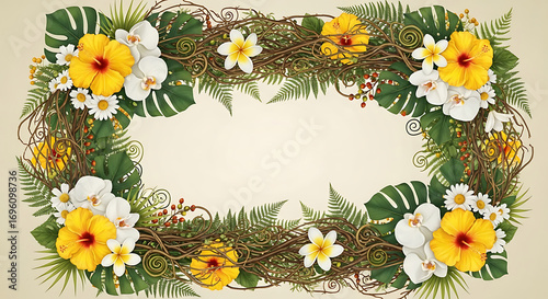 A decorative video overlay featuring a handcrafted floral border.
