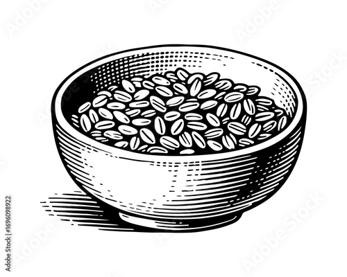Cereal vector engraving style illustration