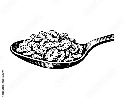 Cereal vector engraving style illustration