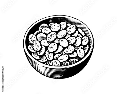 Cereal vector engraving style illustration