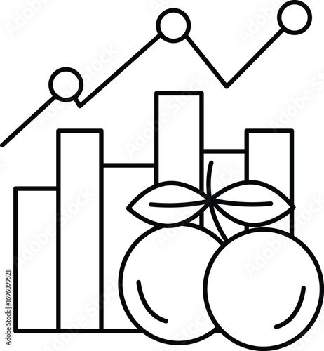 A graph with a line going up and a line going down