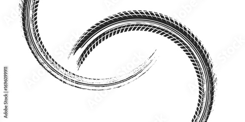 Auto tire tread grunge element.