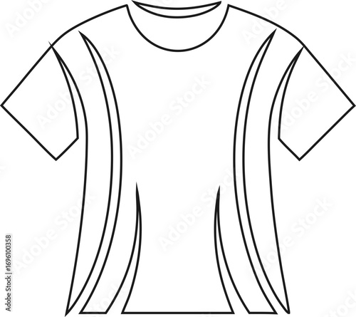 Men’s T-shirt line icon vector illustration, suitable for streetwear branding, clothing label design, fashion posters, and e-commerce graphics.